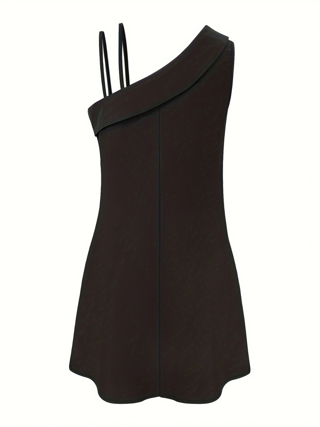 Elegant Asymmetric Strappy A-Line Mini Dress