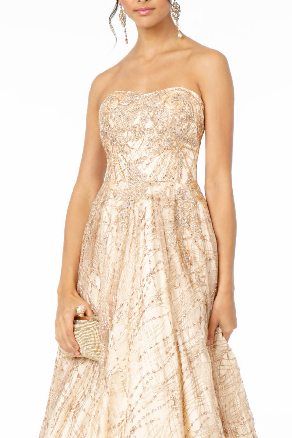 Glitter Mesh A-Line Long Dress-6