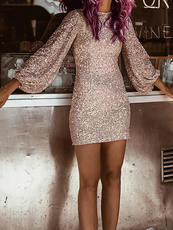 Fun Long Sleeve Sequin Dress