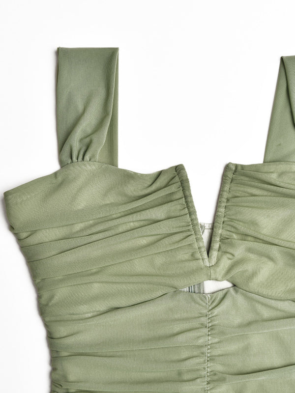 Ruched Fitted Fishtail Dress