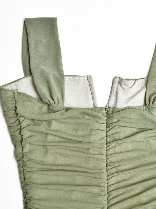 Ruched Fitted Fishtail Dress