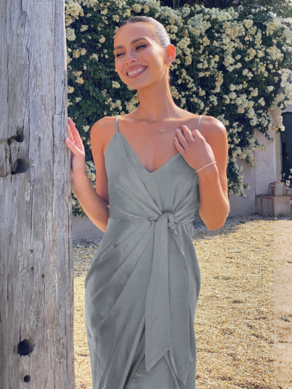 Sexy Satin Wrap Dress