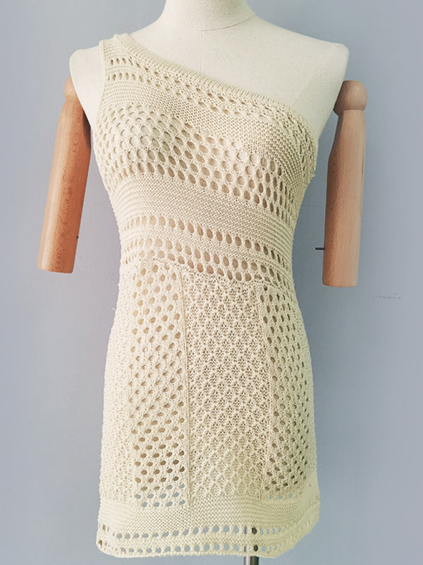 Crochet Queen One Shoulder Dress