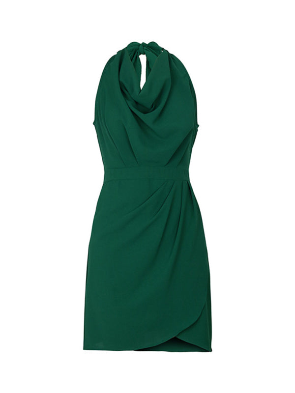 Emerald Green Cowl Neck Dress