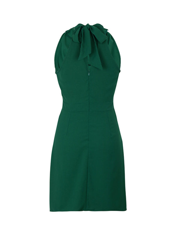 Emerald Green Cowl Neck Dress