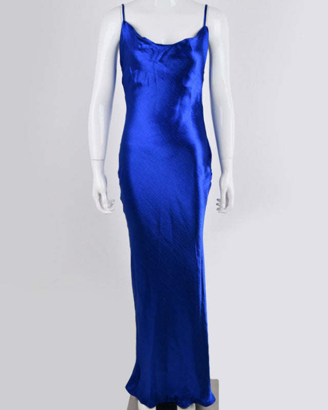 Backless Sexy Cowl Neck Evening Dress